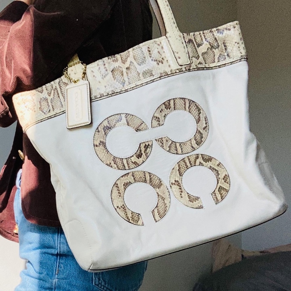 Inlaid Python Vintage Coach Bag